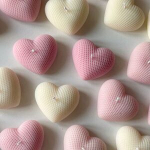 Textured Heart Candles