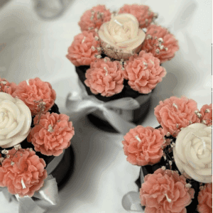 Coral Blossom Candle Bouquet