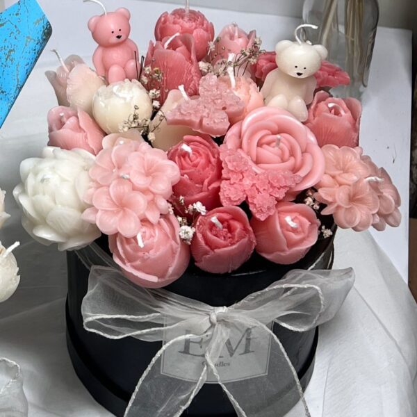 Rosy Bear Garden Candle Box