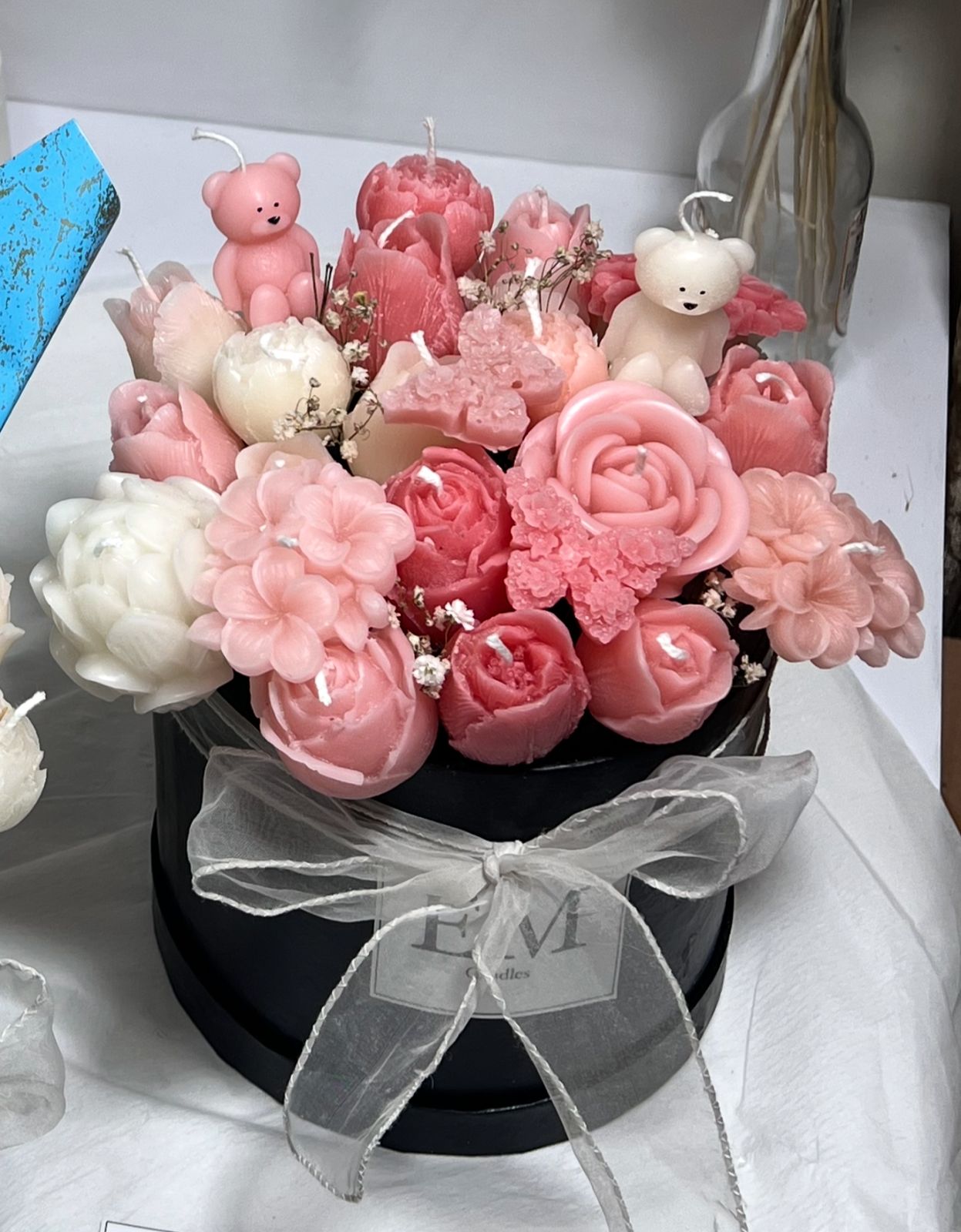 Rosy Bear Garden Candle Box