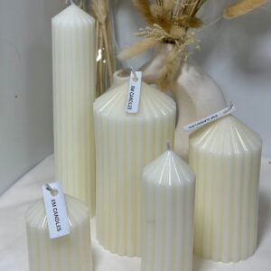 Tall Ribbed Pillar Candle