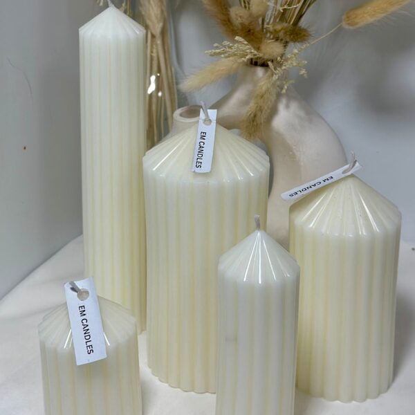 Tall Ribbed Pillar Candle