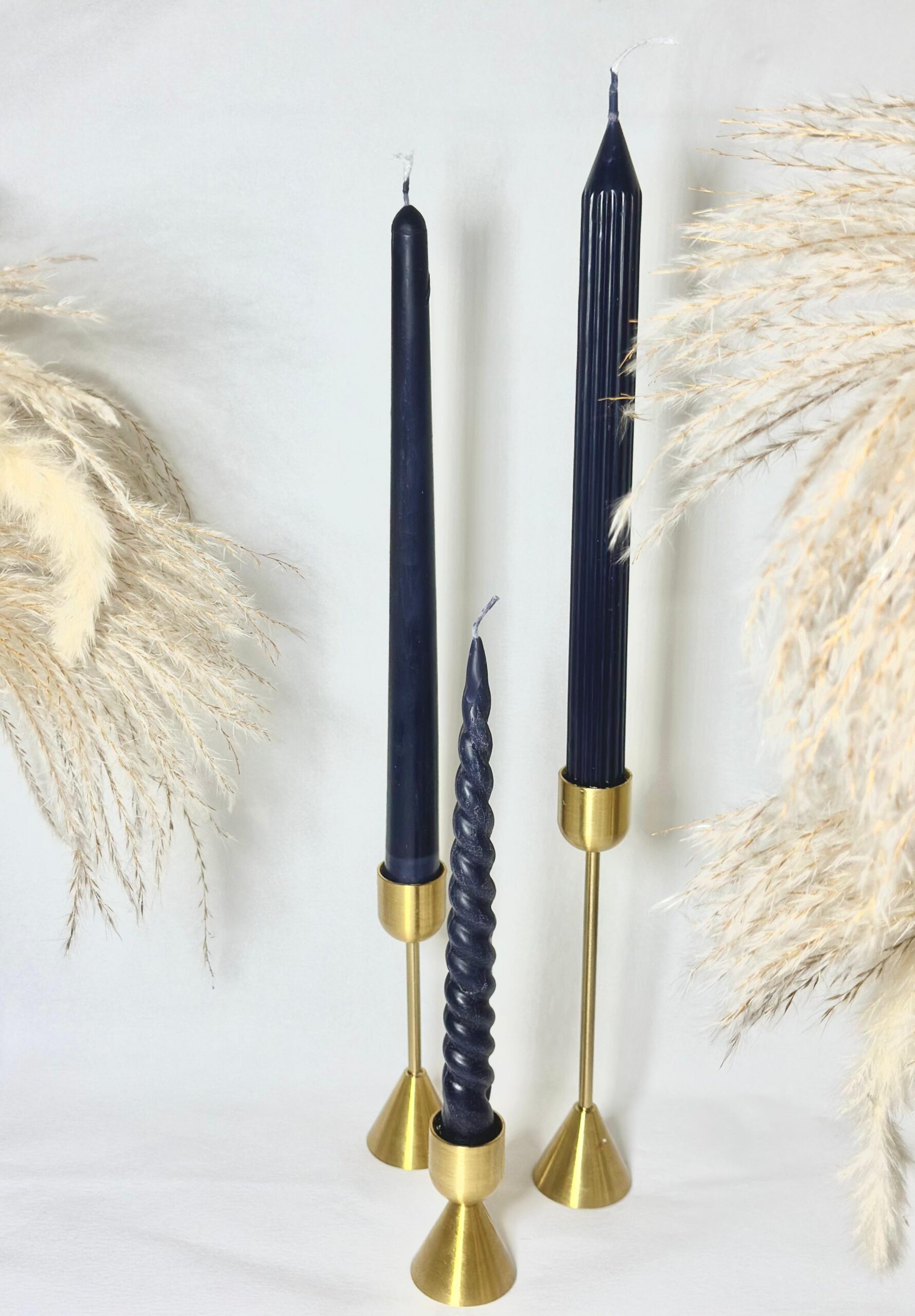 ( Set Of 3 (Twist,Ribbed,Gradient) Taper Candles - Image 3