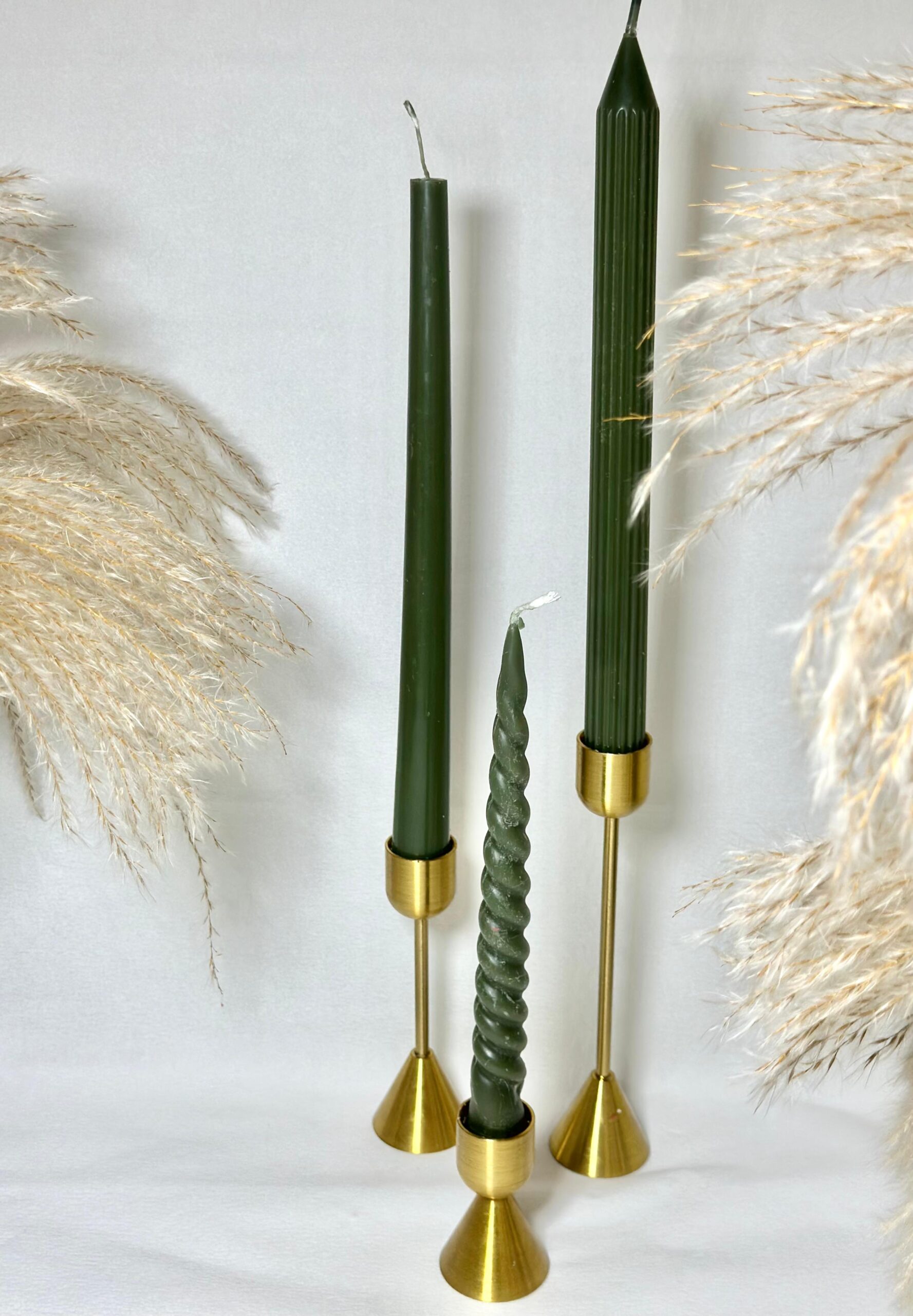 ( Set Of 3 (Twist,Ribbed,Gradient) Taper Candles - Image 5