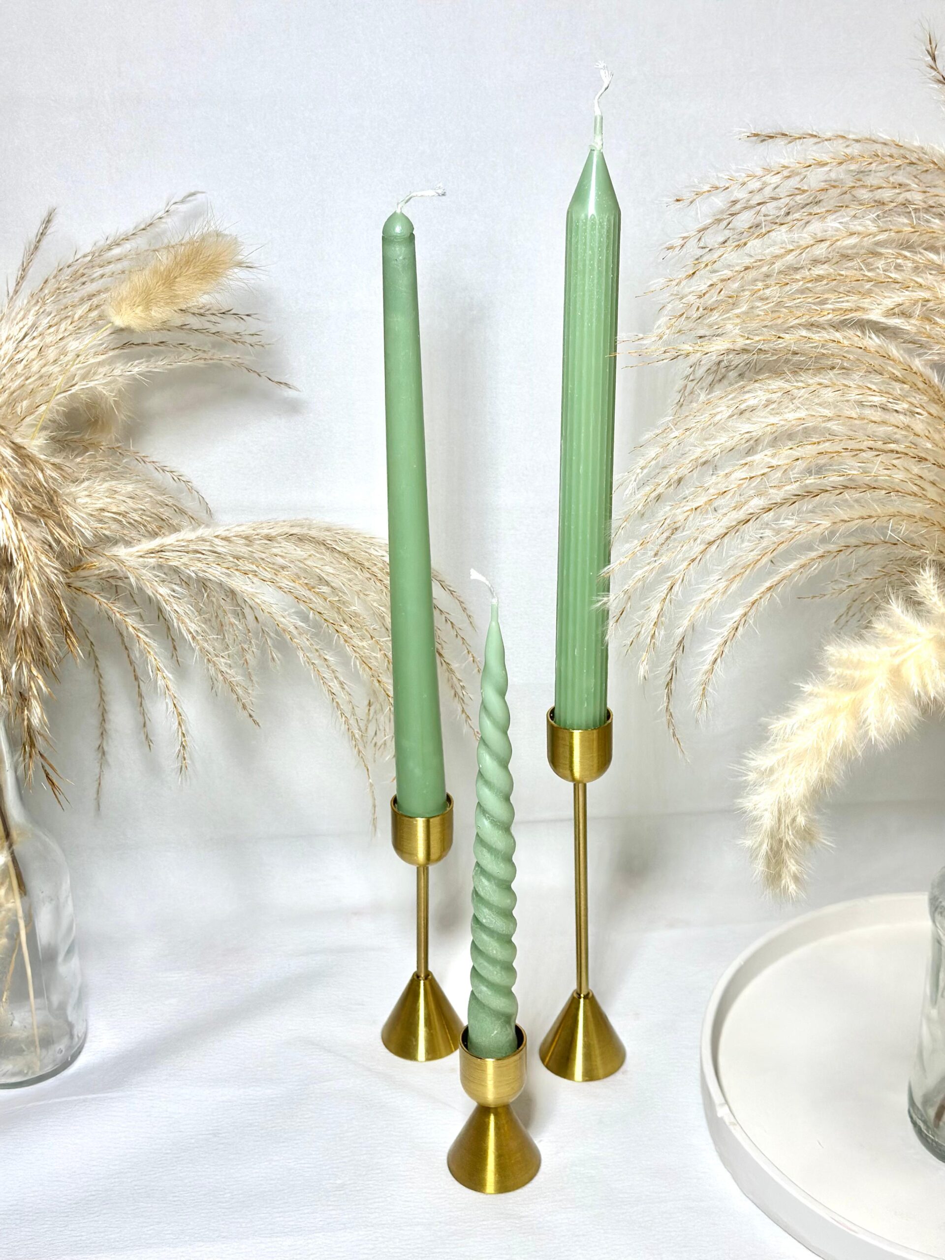 ( Set Of 3 (Twist,Ribbed,Gradient) Taper Candles - Image 7
