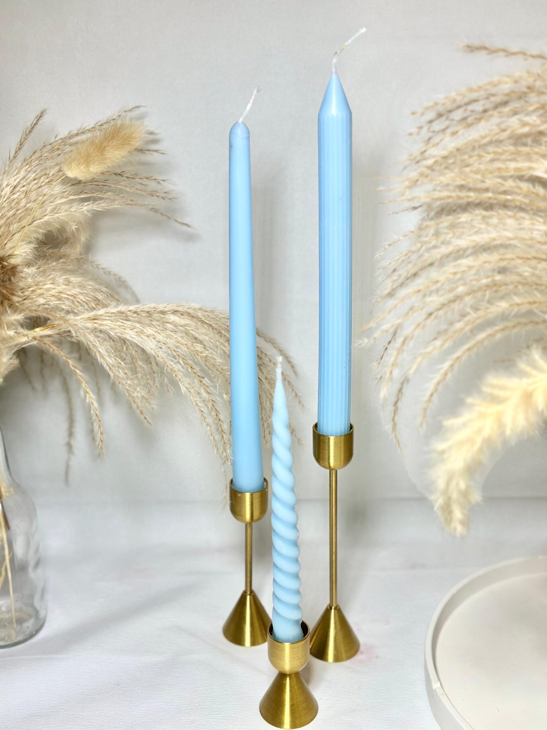 ( Set Of 3 (Twist,Ribbed,Gradient) Taper Candles - Image 6